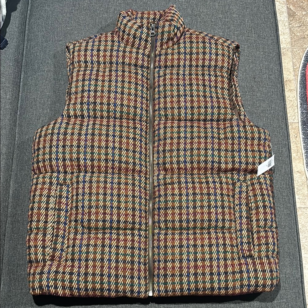 Men's Multicolor Plaid Puffer Vest